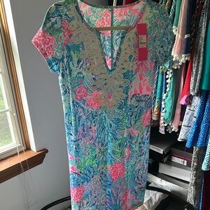 Colorful Lily Pulitzer Floral V-Neck Dress